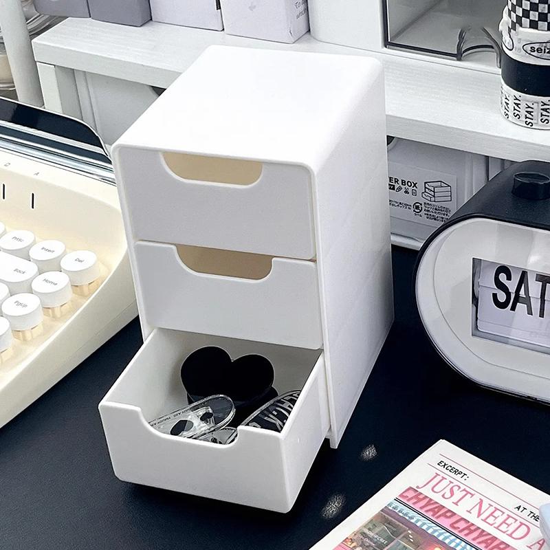 Chic 3-Tier Desk Organizer With Drawers - Ideal For Office Supplies, Jewelry & Cosmetics Storage - Portable Divider Box