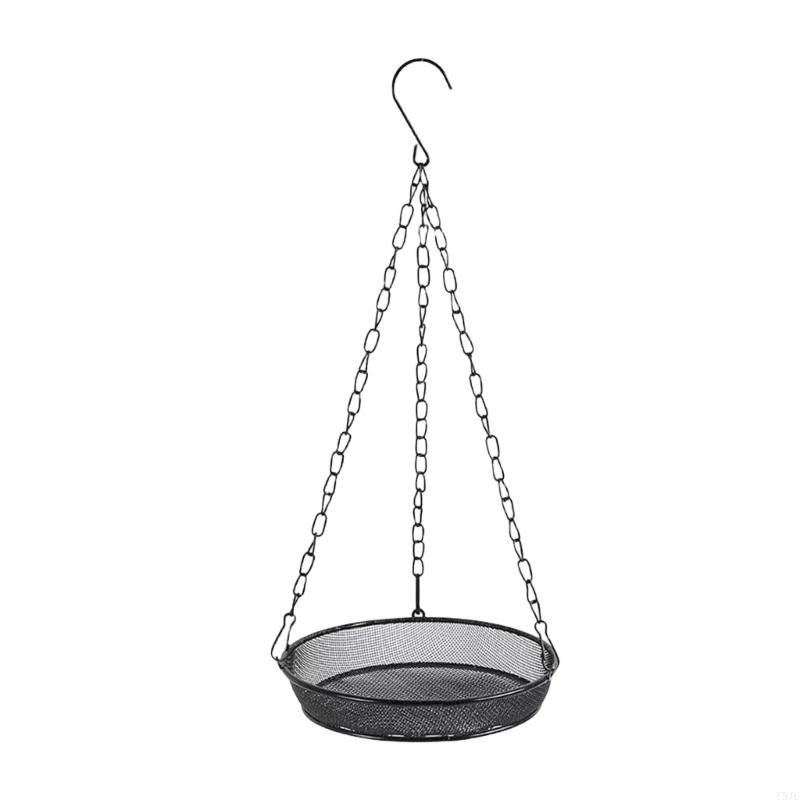 Y5JC Iron Mesh Hanging Bird Feeder Tray Outdoor Garden Decoration for Bird Watching Accessories