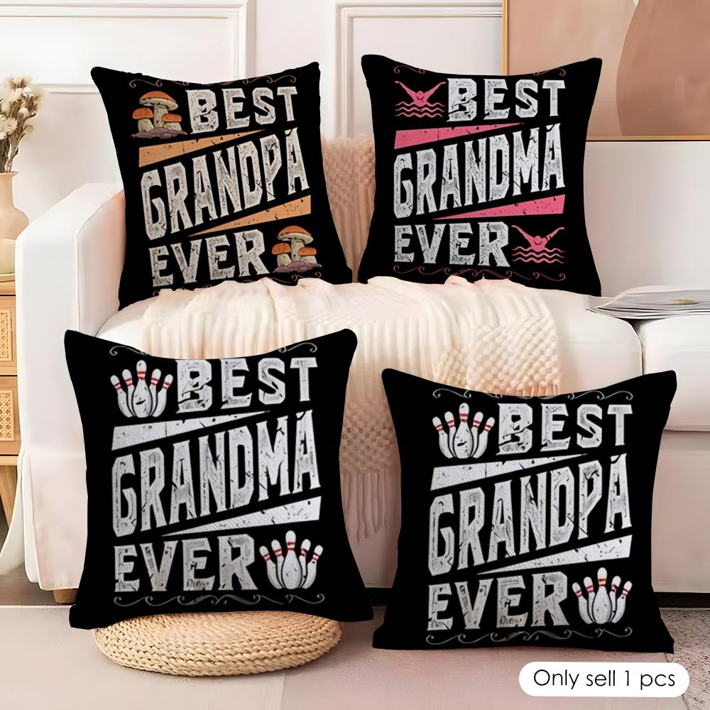 Best Grandparents Ever Cushion Cover Soft Plush Fabric DoubleSided Printed Cushion Covers for All Seasons Modern Home Decor