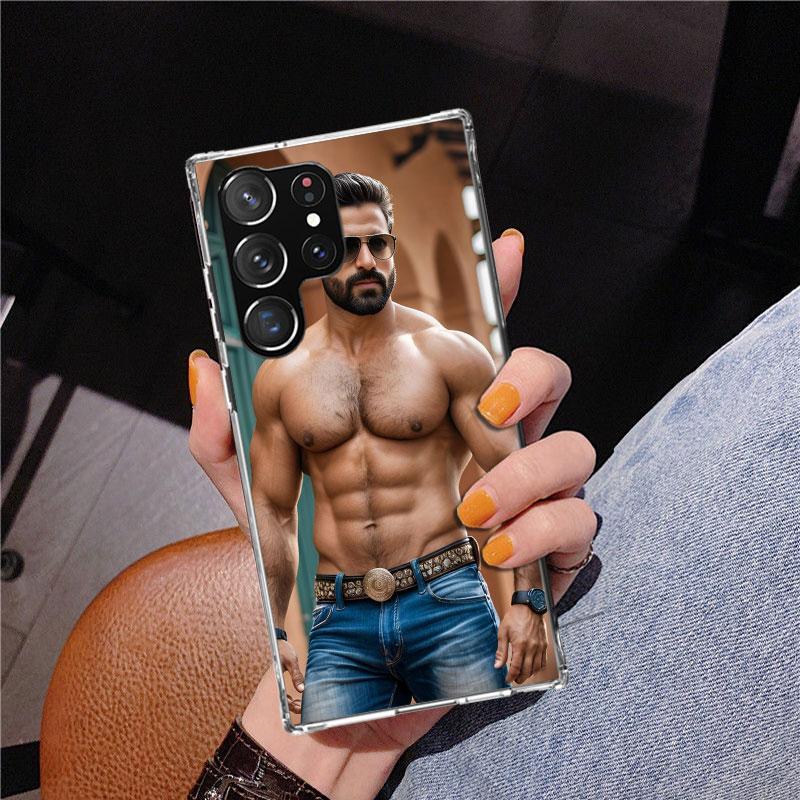 Sexy Muscle Man Gay Fitness Phnoe Case for Samsung Galaxy S26 S25 Edge S23 S24 Ultra S22 Plus S21 S20 FE Unique Cover Soft Coque