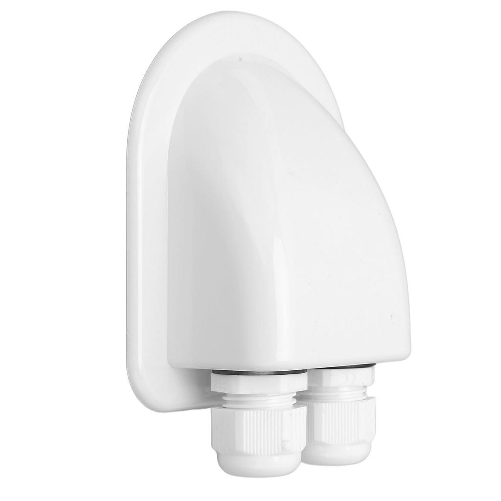 Solar Gland Double Cable Entry IP68 Waterproof ABS Mount Housing Accessory for RV Yacht White