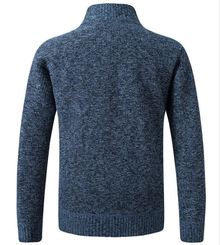 Stand Collar Cardigan Men Plus Thick Warm Sweater Slim Casual Cardigan