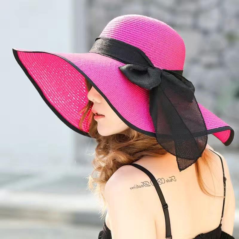 Beach straw hat children summer seaside travel big brim sun protection shade vacation versatile big edge cool hat sun hat