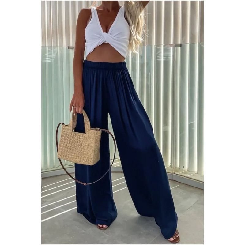 Loose Casual Pants2024 Fashion Autumn Women's Pocket Casual Wide Leg Best Selling Loose Casual Trousers Casual Trousers