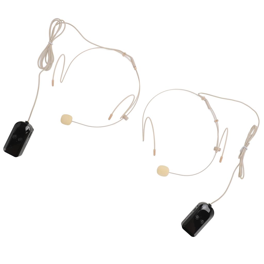 Head Mounted Wireless Microphone 2.4G Wireless 2 Transmitter and 1 Receiver Headset Mic