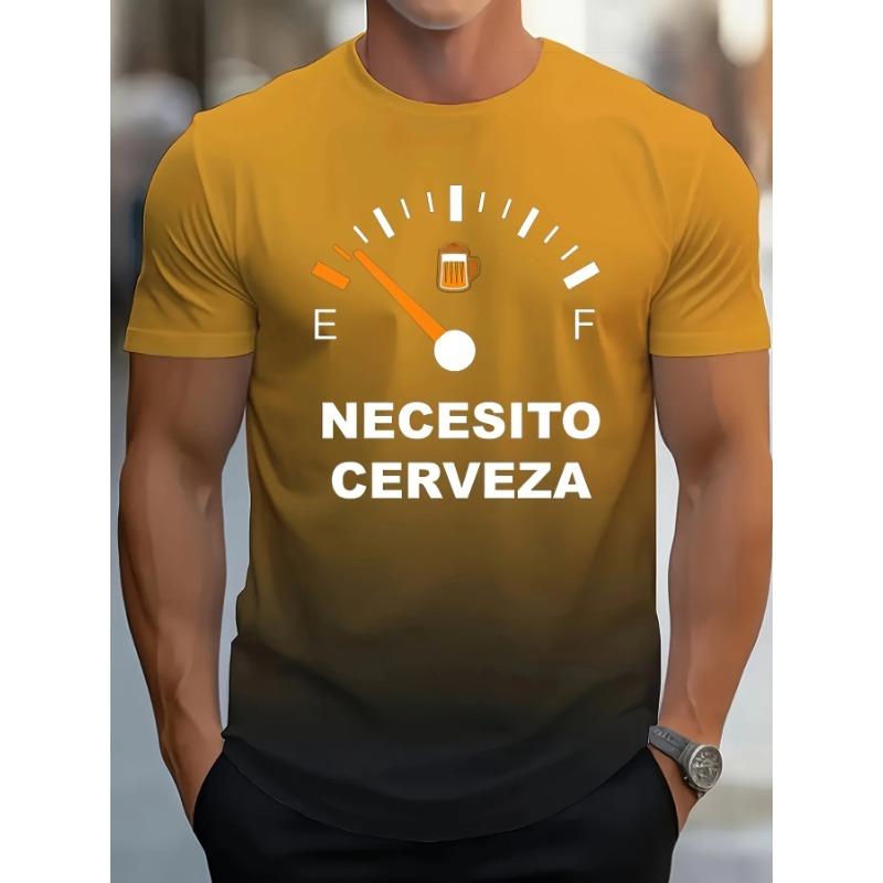 Herren T-Shirts Farbverlauf Bierdruck Herren T-Shirts Luxus T-Shirt Sommer Kurzarm T-Shirt Rundhals Kleidung Mode Herren Kleidung