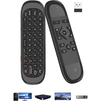 Dálkové ovládání, bezdrátové, dobíjecí s podsvícenou klávesnicí, pro TV, notebook, Android TV box, [Myš/klávesnice/dálkové ovládání 3 v 1]