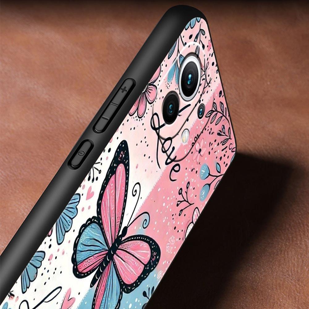 Fashionable Butterfly Flower Phone Case Cover for Xiaomi Mi 17 Pro Max 15 14 13 12 11 Ultra 15T 14T 13T 12T Pro Lite Soft TPU