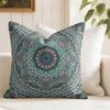 Mandala Böhmisch Ethnisch Kissenbezug Natürliche Leinen Doppelseitiger Druck Dekokissenbezug für Sofa Couch Heimdeko