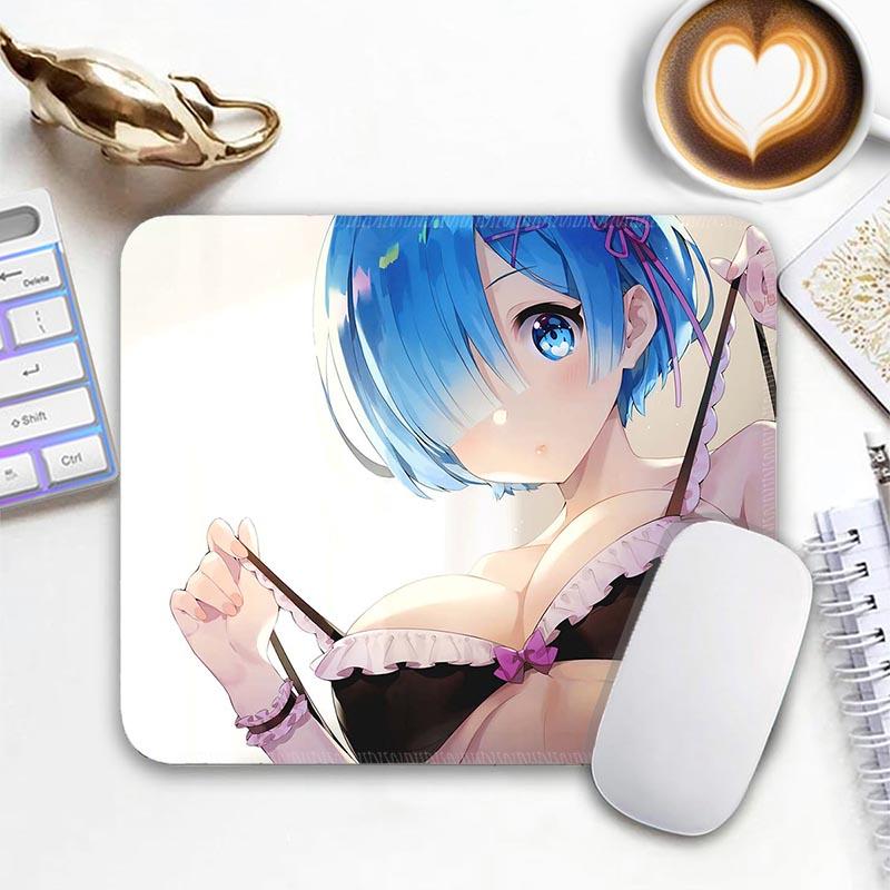 Anime R_Rem R_Re Zero Mouse Pad Small Gaming Mousepad Gamer Non-Slip Edge Standard MousePads PC Compact Stitched Office Mousemat