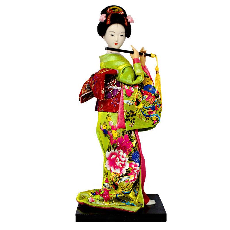 9-Inch Japanese Geisha Paper Doll in Kimono - Restaurant Decoration Ornament