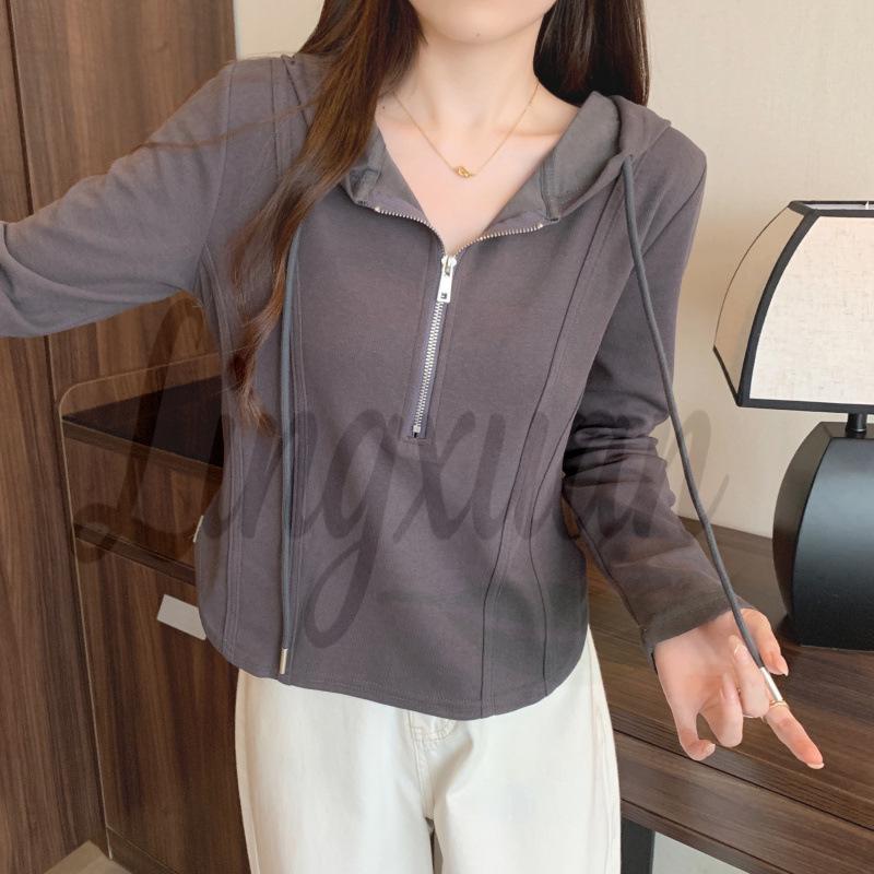 2026 Spring Slimming Plus Size Versatile Women's Hooded Casual College Sweatshirt