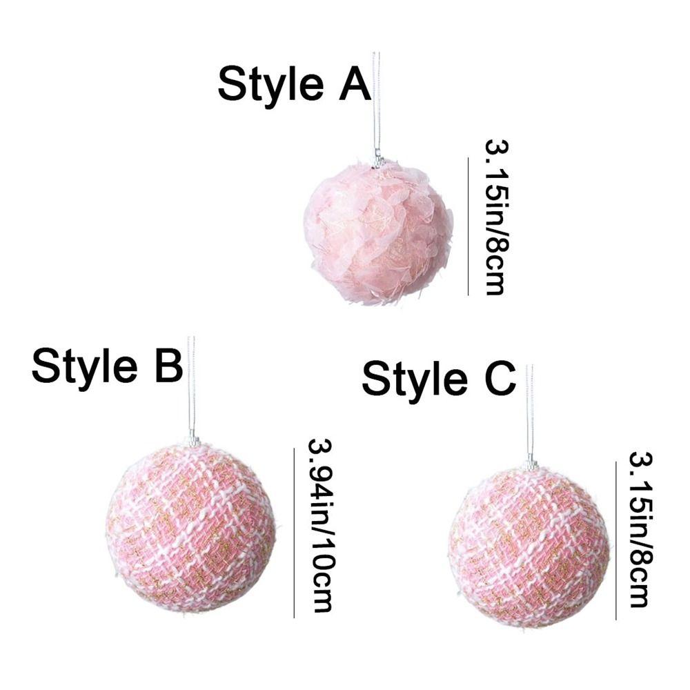 Modern 8/10cm Fluffy Christmas Ball Pink Decorative Christmas Tree Pendant Foam Christmas Balls Ornaments Holiday Ornament