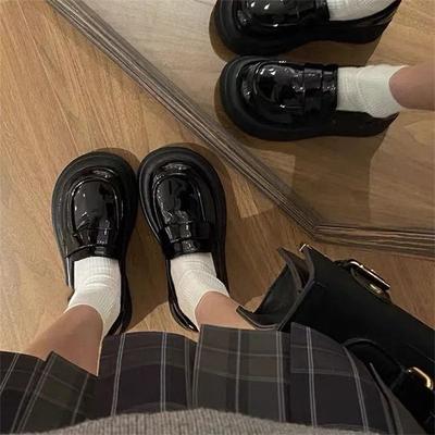 Black Platform Small Leather Shoes Women's British Style New Spring and Summer Japanese Retro Design Sense Niche Mary Jane Shoes