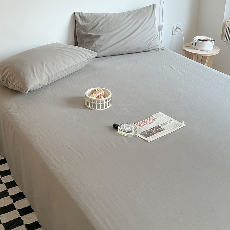 Drap et Housse de Couette Uni Doux pour Enfants, Lit Simple Double Dortoir Étudiant