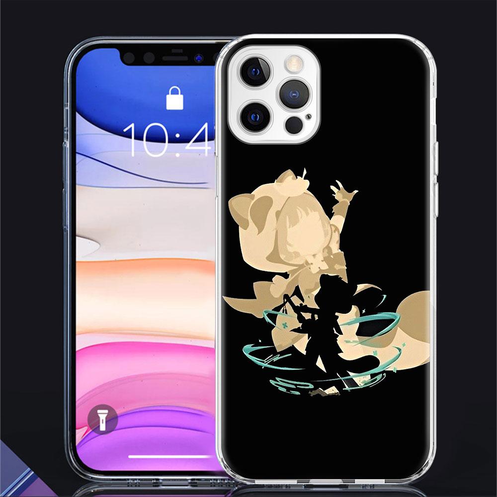 

Прозрачный силиконовый чехол для телефона с рисунком аниме Genshin Impact для Apple iPhone 11 13 14 12 Pro 7 8 Plus XR X XS Max 6 6S 14Pro iPhone 14 Pro Max