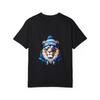 Crewneck T Shirt White Lion Wearing Detroit Hat and Sunglasses Streetwear Urban Fashion Casual Wear