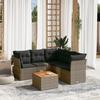 Vidaxl 6-Cz. Set di Mobili da Giardino con Cuscini, Grigio, Polyrattan
