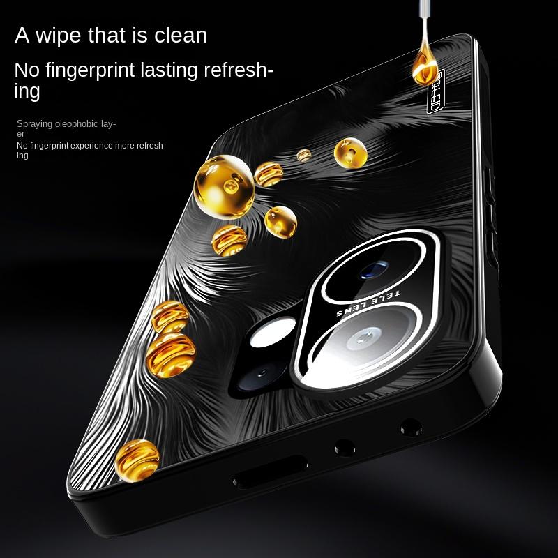 For VIVO S30 S30 ProMini Electroplated Starry Sky Feather Texture Lens All-in-One Drop Anti-Fingerprint Phone Case