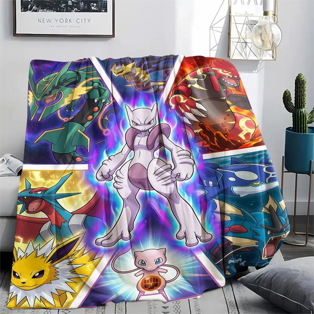 Pokemon Legend Battle pattern Flannel Blanket, Comfortable for All Seasons, Home Decor, Warmth and Comfort, Perfect for Gifts. 80cm x 120cm