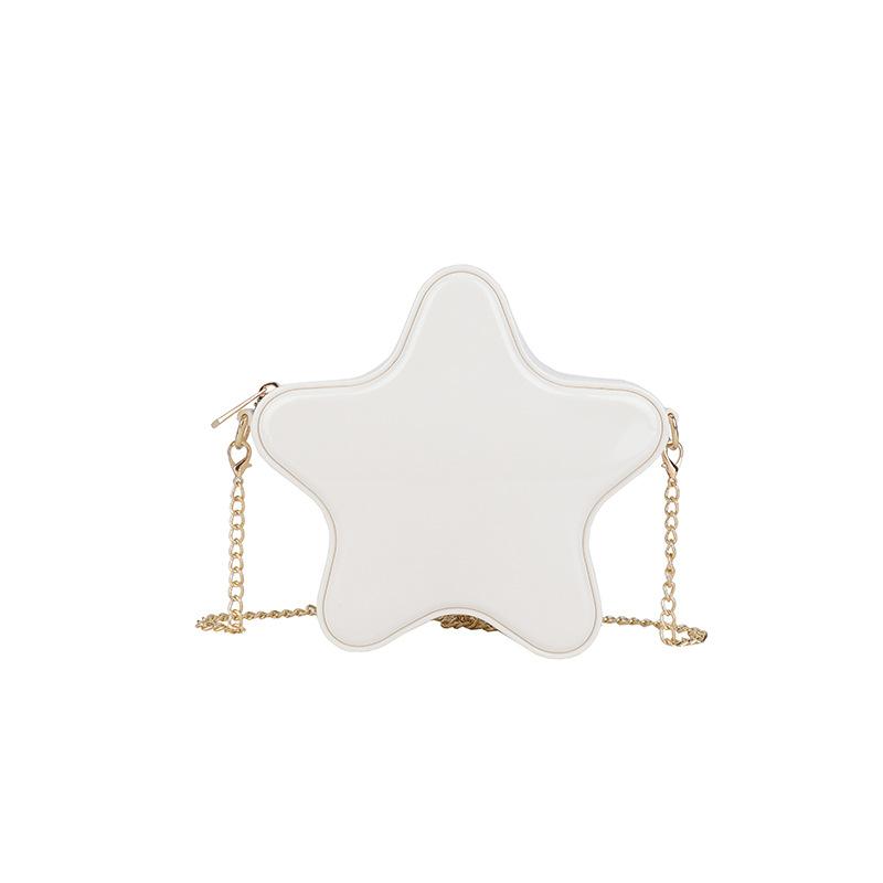 Spring and Summer New Macaroncolored Jelly Bag Textured Chain Shoulder Bag Women's Fashion Versatile Crossbody Pentagon