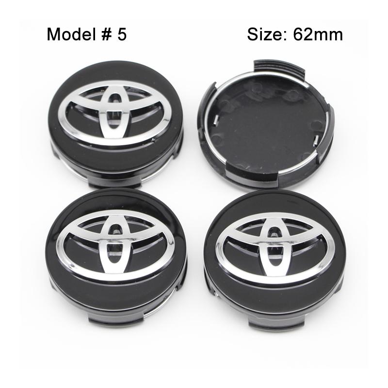 2026 Nové Pro Toyota 57/62mm Dekorativní odznak krytka středového krytu kola auta Krytky nábojů pro Toyota C-hr Rav4 Yaris Hilux Avensis Prius