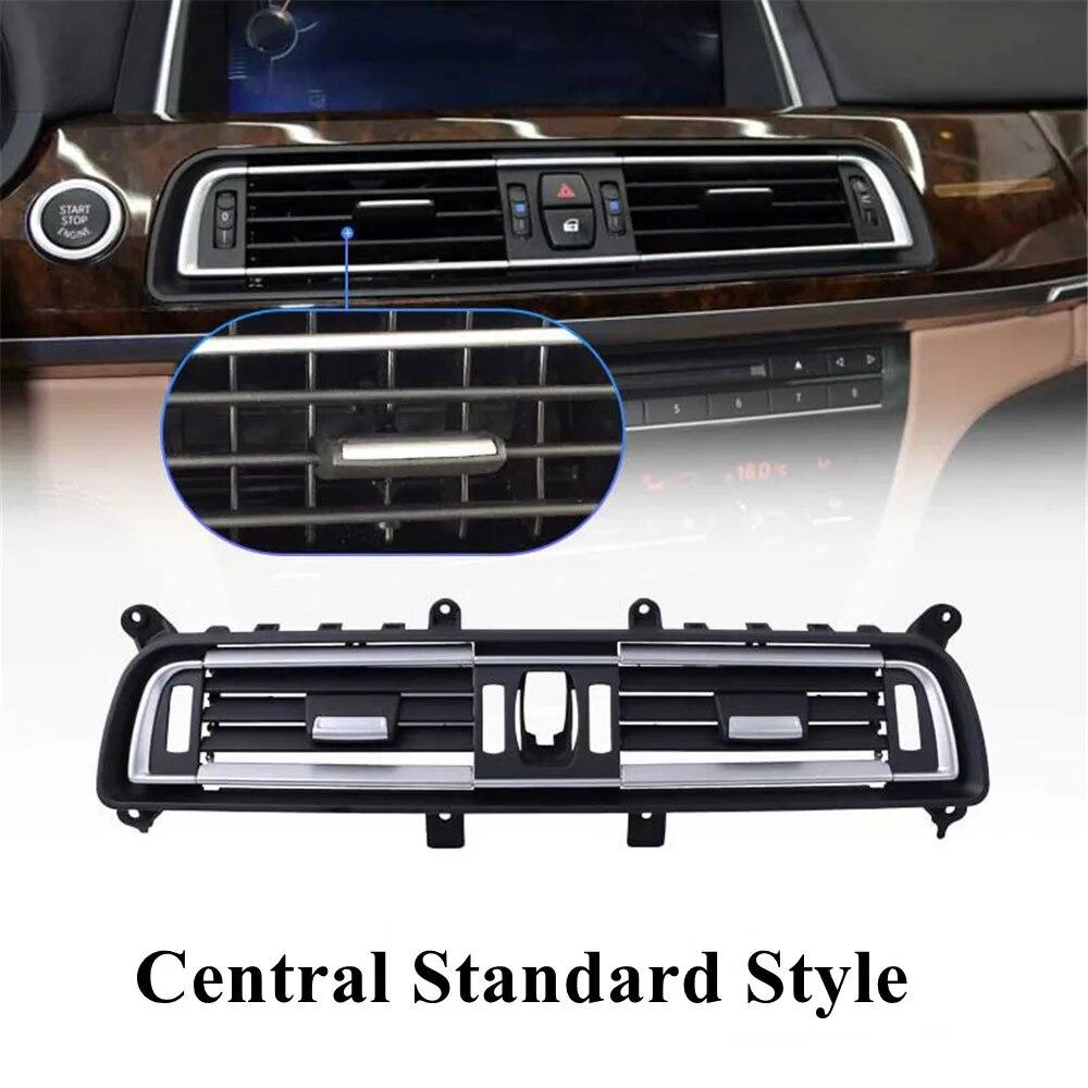 Full Chrome Front Center Air Outlet Vent Dash Panel Grille Cover For BMW 7 Series F01 F02 730 735 740 64229112151 64229115859