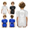 Unisex Kids Waterproof Bodysuit Puff Sleeve Round Collar Back Zipper Jumpsuit for Daily Wear Special Needs Adaptive