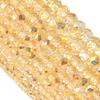 1 Strand 3/4/6/8/10mm Faceted Crystal Beads Brilliant Gold Glass Loose Bead For Jewelry Making DIY Bracelet Necklace Accessories