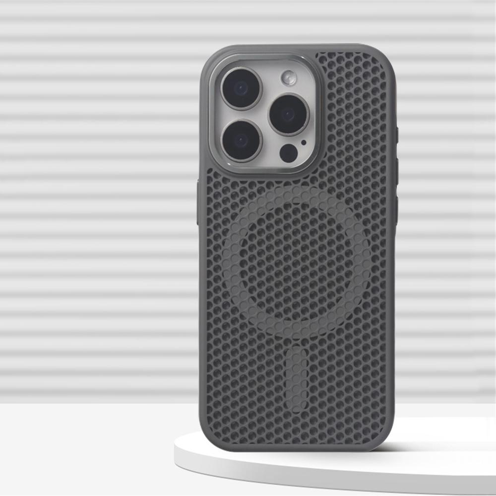 Legierungslinse Wabenmuster Kühlende Magnetische Hülle für iPhone 16 Pro Max 15 Plus 14 13 12 Für Magsafe Kabelloses Lade Cover