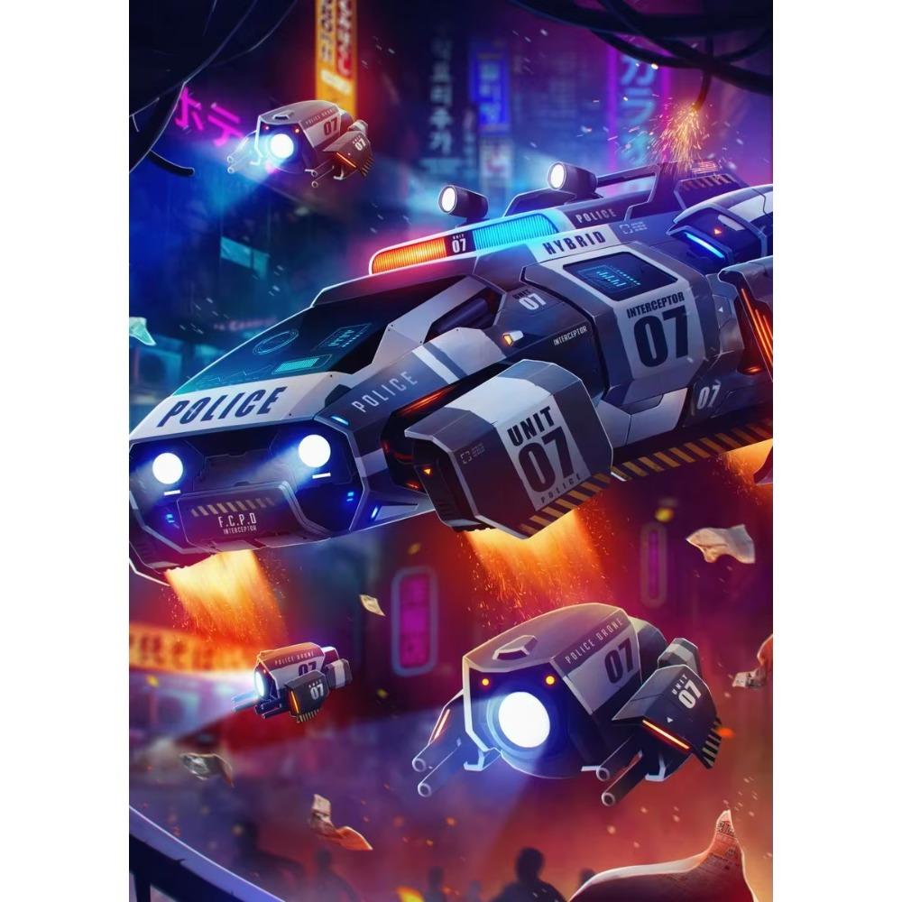 Future Cyberpunk City Poster Punk Style Night City Street Scenery Canvas Wall Picture for Living Room Decor Cuadro
