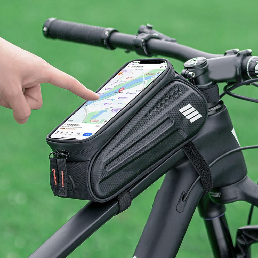 Bicycle Top Tube Bag Hard Shell Front Beam Bike Phone Touch Screen Saddle Bag