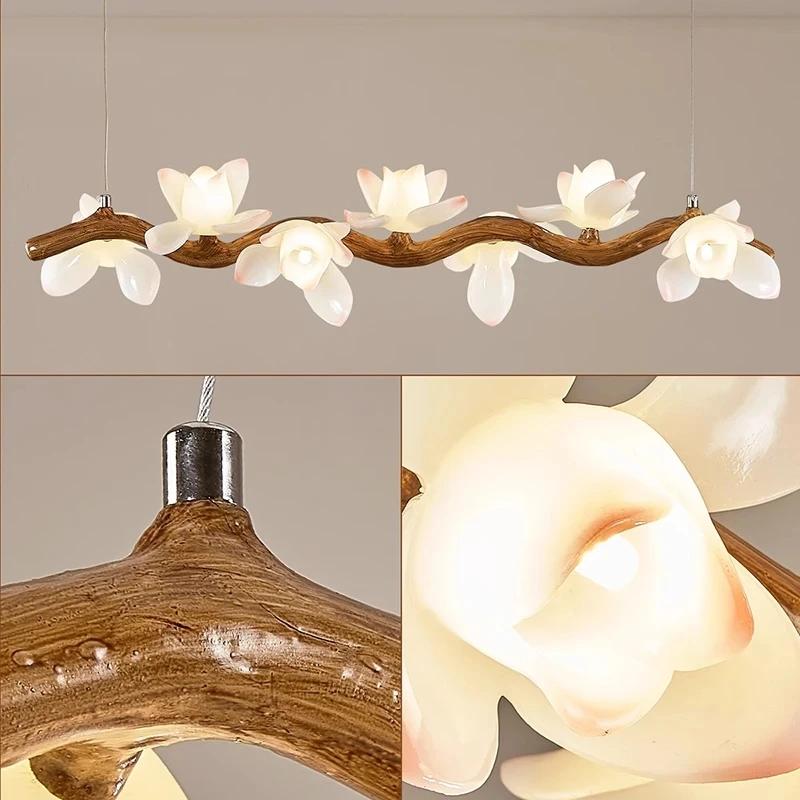 Nordic luxury branch pendent lamp modern home decoration living room dining room office lotus LED chandelier indoor lighting