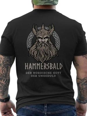 Hammersbald God of Impatience MenS Graphic TShirt Soft Crew Neck Tee with Warrior Design AllSeason Comfort Fit