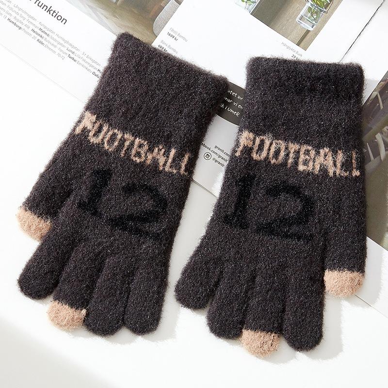 - Years old~ Middle-aged and older children's winter new children's thermal knitted gloves Boys and boys Elementary school students Digital jacquard