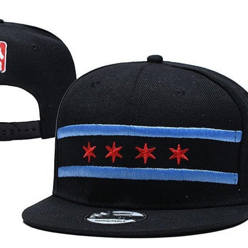 Flat Brim Embroidered Baseball Cap Adjustable Sport Sun Hat Bulls Team