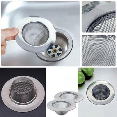 Home Bathroom Kitchen Sink Drain Strainer Stainless Steel Mesh Hole Filter