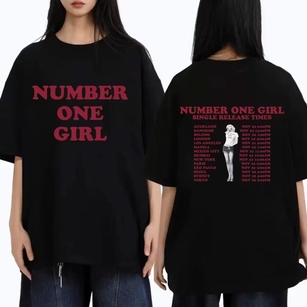Rosé Number One Girl 2026 Tshirt Men Women Korean Fashion Trend T Shirts Unisex Casual Cotton Crewneck Tshirts Fans Gift