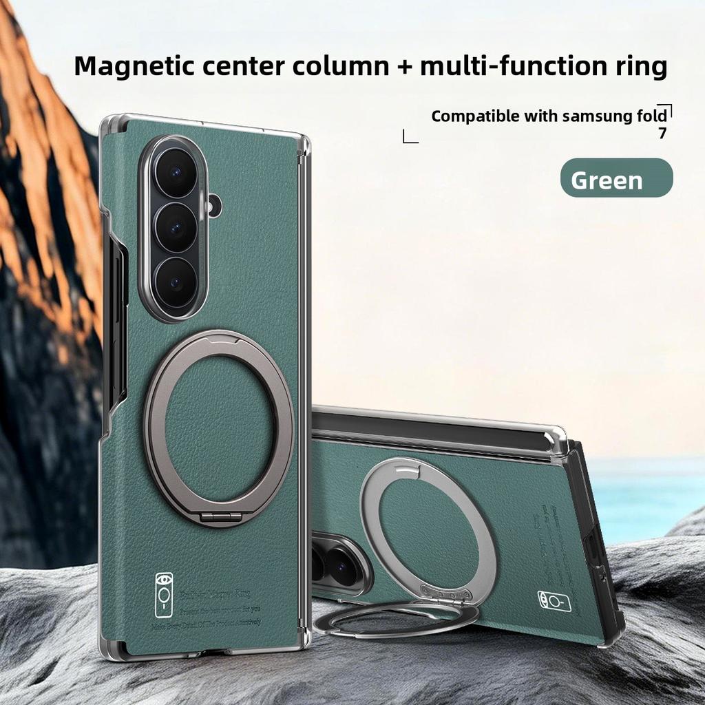 360 Rotating Ring Magnetic Hinge Protector Phone Case for Samsung Galaxy Z Fold 7 6 5 4 for Magsafe Charge Charging Cover