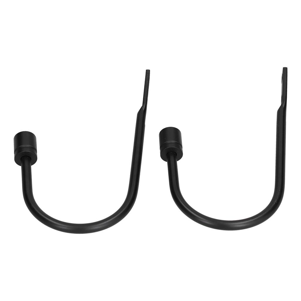 2Pcs Curtain Hook Aluminum Alloy U Shaped Cylinder Fixed Drapery Holdback for Home Office BedroomBlack