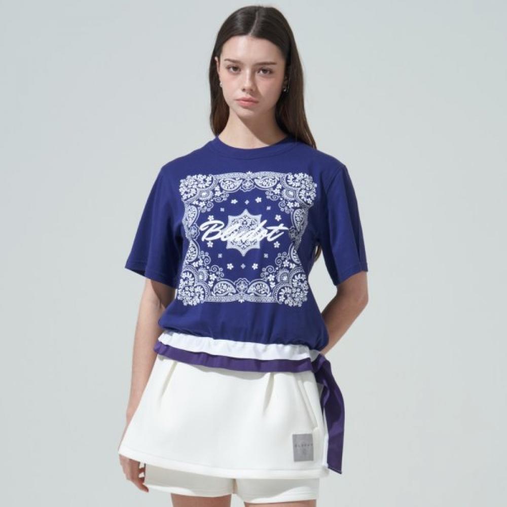 Blu DoT Bandana Graphic Tape PoinT T shirT Vi 090