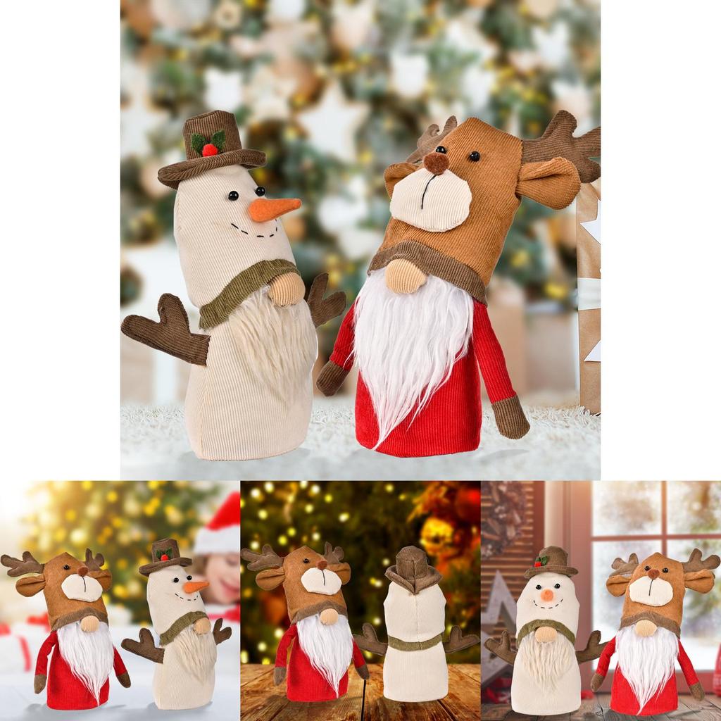 Festive Handmade Christmas Plush Doll With Antlers Ideal For Seasonal Home Decor