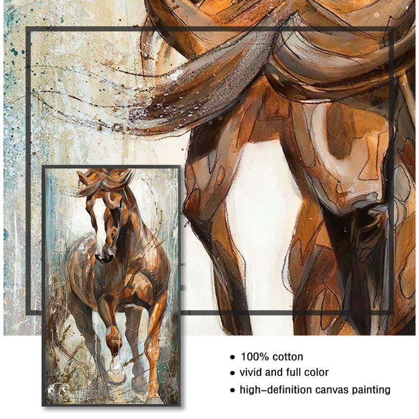 Painting for Living Room No Frame  Modern Horse Canvas Painting Animals Wall Art Pop Painting Big Size Canvas