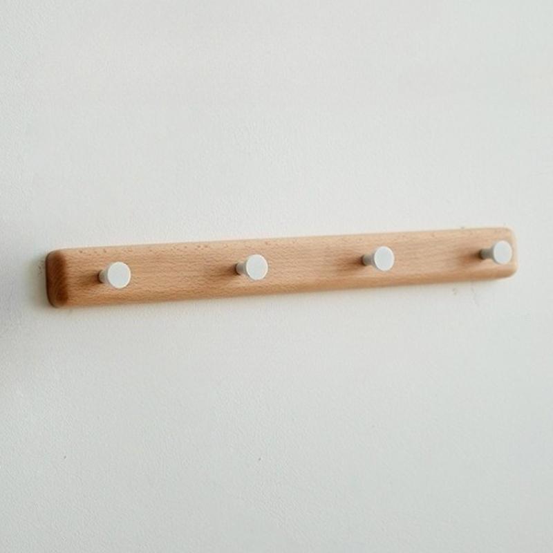 

Wooden Coat Racks Minimalist Wall Coat Rack Living Room Organizer Clothes Hangers Corner Storage Clothing Hook Home Furniture 4 Hooks-44x4.5CM