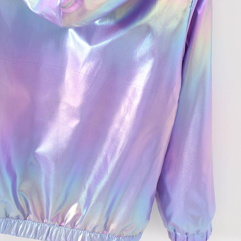 Giacca con Cappuccio e Zip in Pile Color Gradiente per Bambine 1-11 Anni