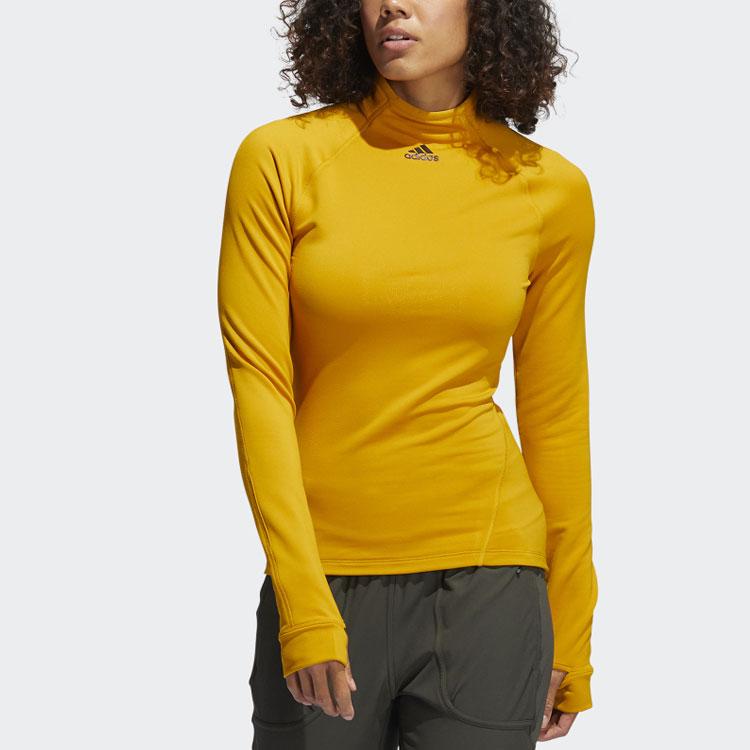adidas Mens Long Sleeve C.RDY Training T-Shirt Women Tops Yellow FT3083