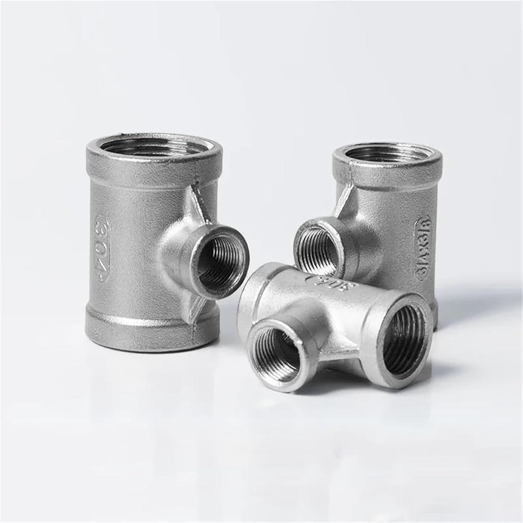 1/2" 3/4" 1" 1-1/4" 1-1/2" BSPP Female Thread Tee Three Way 304 Stainless Steel Pipe Fitting Reducer Connector Coupler Adapter(1.5-1.5-1)