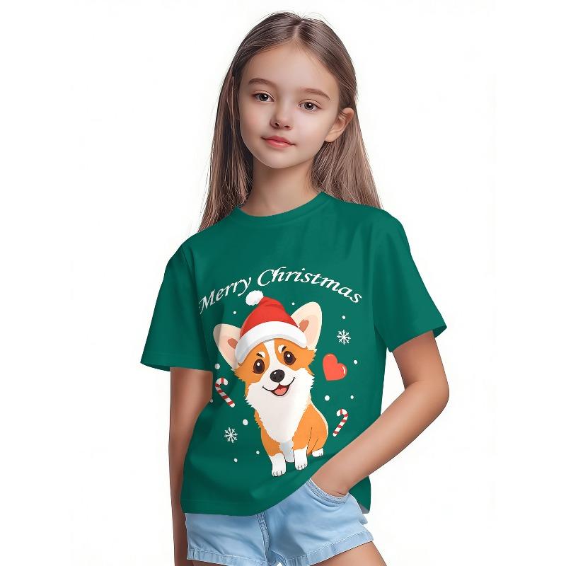 Sommer Kinder 3D-Druck Rundhals-T-Shirt Weihnachts-Verkleidung