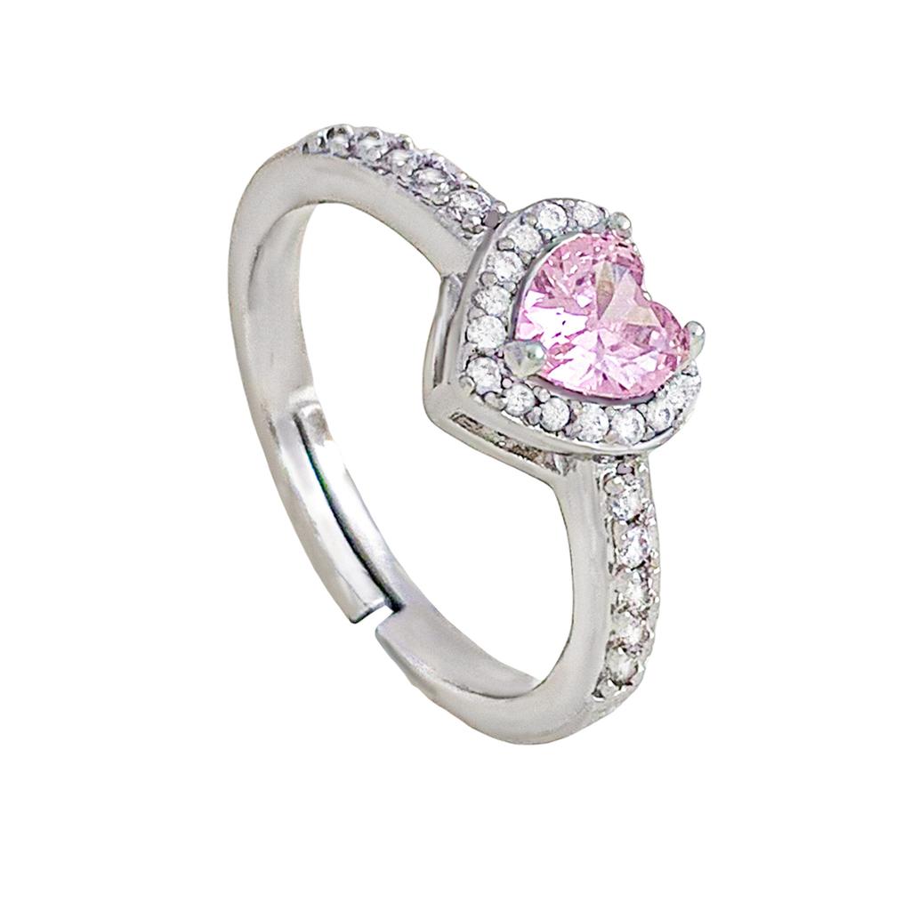 Heart-shaped Zircon Jewelry Set for Earrings, Rings and Necklace - Sweet and Fresh, Elegant Accessory for Women