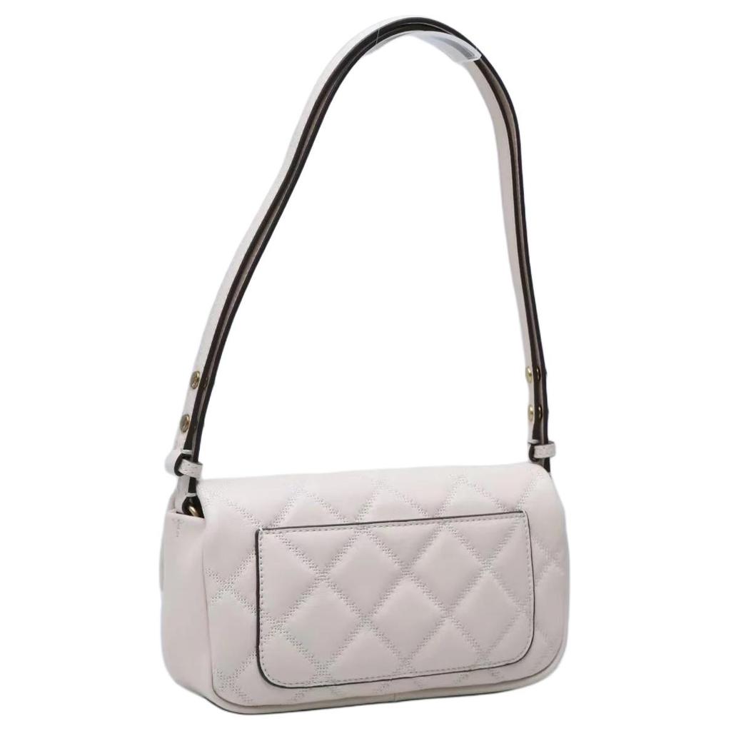 Tory Burch Metal Micro Logo Diamond Pattern Lambskin Crossbody Shoulder Bag Women Bags White 158137-100
